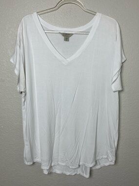 Maison Cinqcent Relaxed Modal V-Neck Short Sleeve Tee - White Size XL